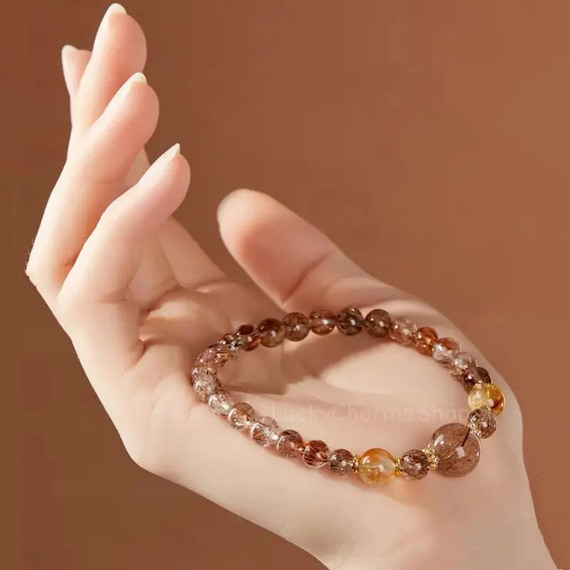 Black Gold Super Seven Bracelet - Palace Museum Citrine Wealth Strand