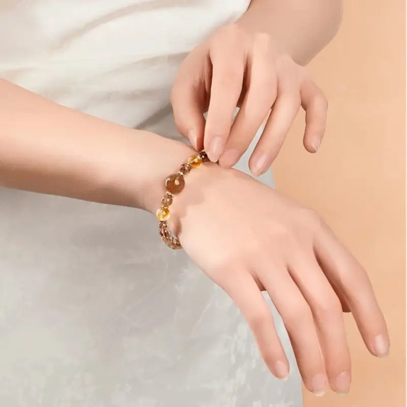 Black Gold Super Seven Bracelet - Palace Museum Citrine Wealth Strand