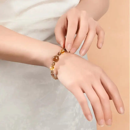 Black Gold Super Seven Bracelet - Palace Museum Citrine Wealth Strand