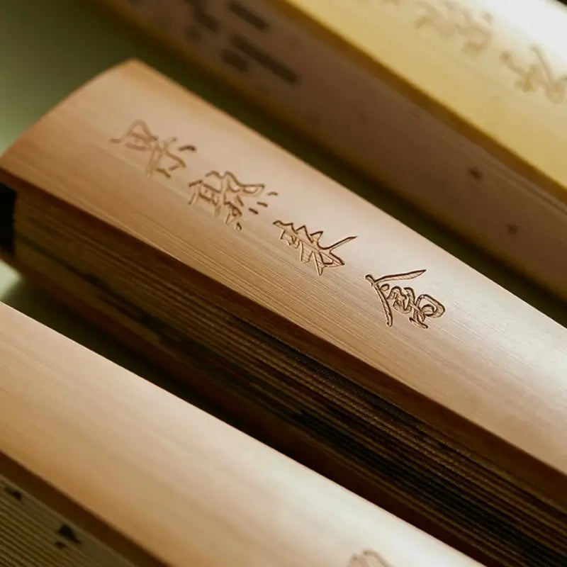 Palace Double-Sided Silk Folding Fan with Polished Bamboo Ribs