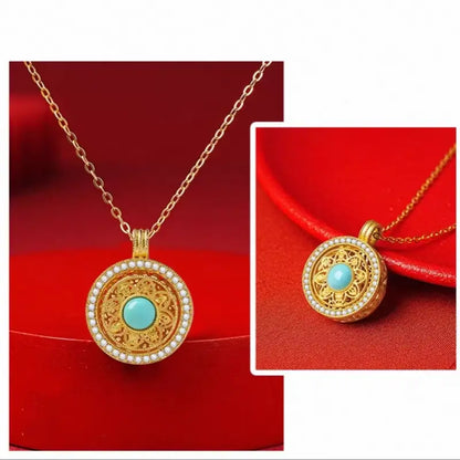 Pendentif-collier en argent pur vermeil Boussole des huit trésors du Musée du Palais