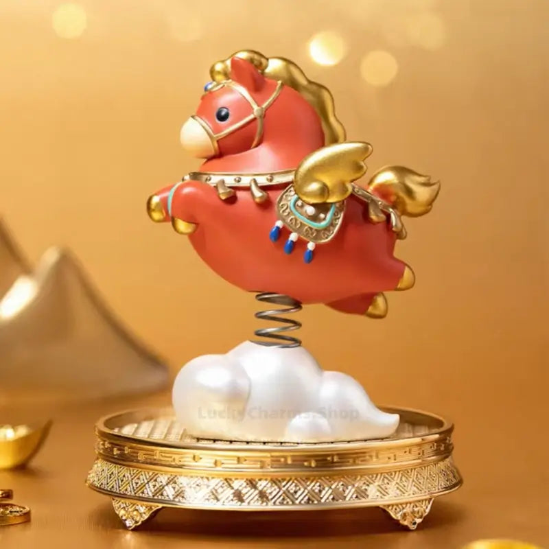 The Palace Museum Fortune Horse Bobblehead | Xu Beihong Inspired Car Ornament | Lucky Year of the Horse Gift