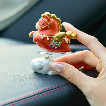 The Palace Museum Fortune Horse Bobblehead | Xu Beihong Inspired Car Ornament | Lucky Year of the Horse Gift