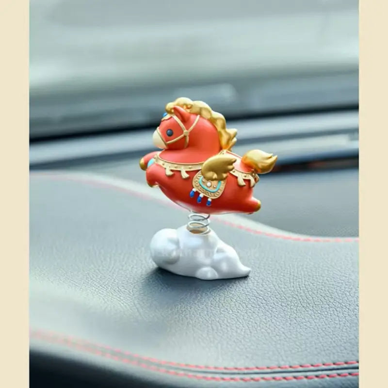 The Palace Museum Fortune Horse Bobblehead | Xu Beihong Inspired Car Ornament | Lucky Year of the Horse Gift