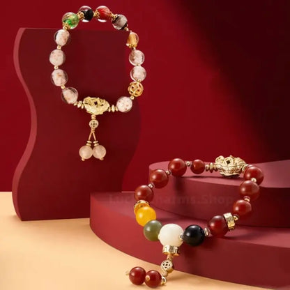 Five Jambhalas Wealth-Attracting Bracelet | Tibetan Buddhism Auspicious Accessory-LuckyCharms.Shop