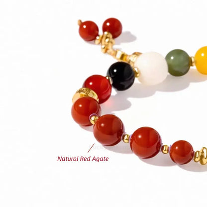 Five Jambhalas Wealth-Attracting Bracelet | Tibetan Buddhism Auspicious Accessory-LuckyCharms.Shop