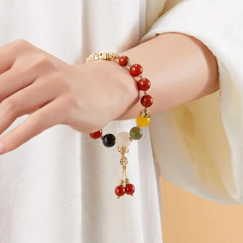 Five Jambhalas Wealth-Attracting Bracelet | Tibetan Buddhism Auspicious Accessory-LuckyCharms.Shop