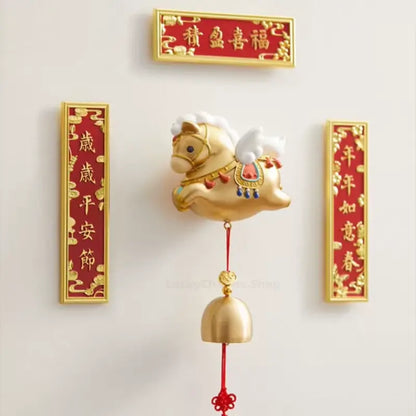 The Palace Museum Golden Horse Blessing Bell Fridge Magnet | Year of the Horse Decor & Gift