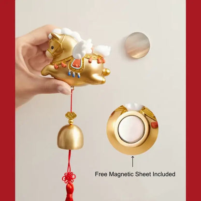 The Palace Museum Golden Horse Blessing Bell Fridge Magnet | Year of the Horse Decor & Gift