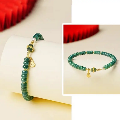 Palace Heritage Charm Bracelet - Jadeite Barrel & Pearl Accent Strand