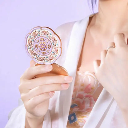 Palace Museum Pocket Mirror - Purple Floral Butterfly Folding Mirror