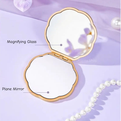 Palace Museum Pocket Mirror - Purple Floral Butterfly Folding Mirror