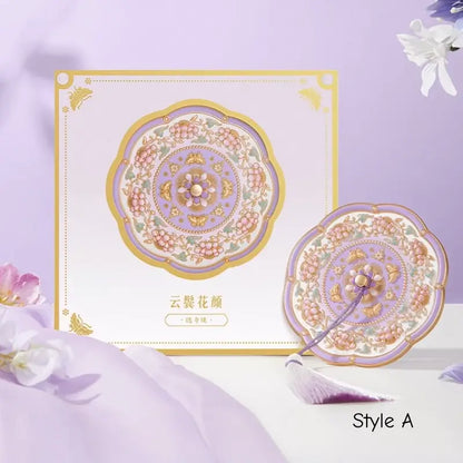 Palace Museum Pocket Mirror - Purple Floral Butterfly Folding Mirror
