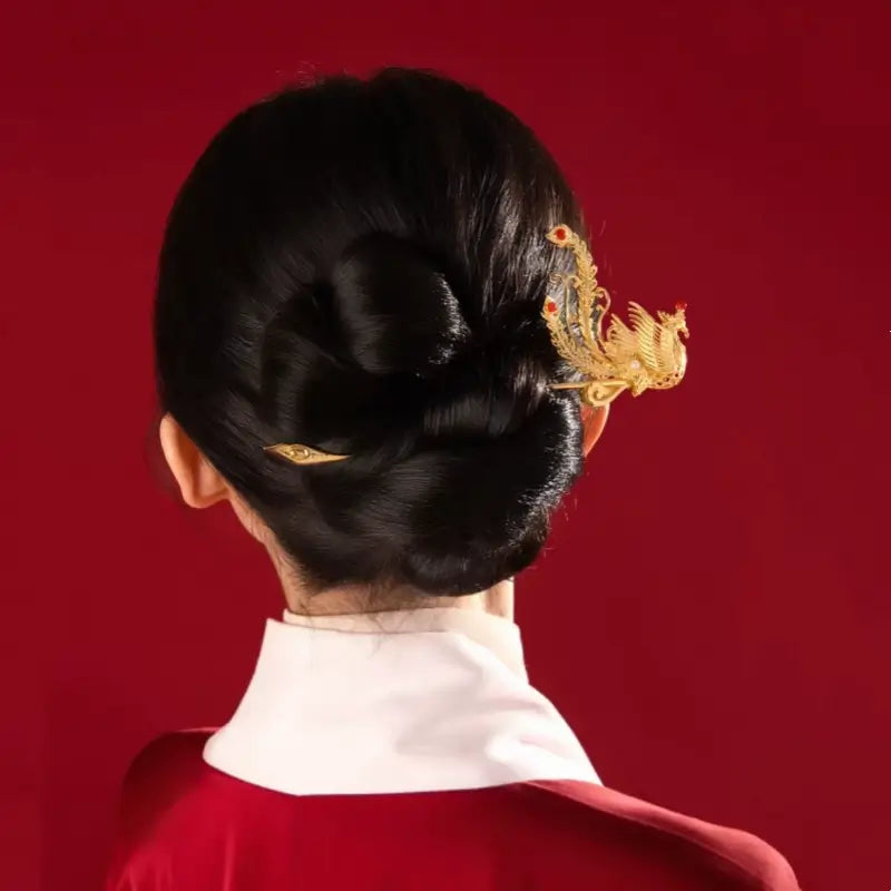 Palace Imperial Phoenix Tassel Hairpin with Freshwater Pearls