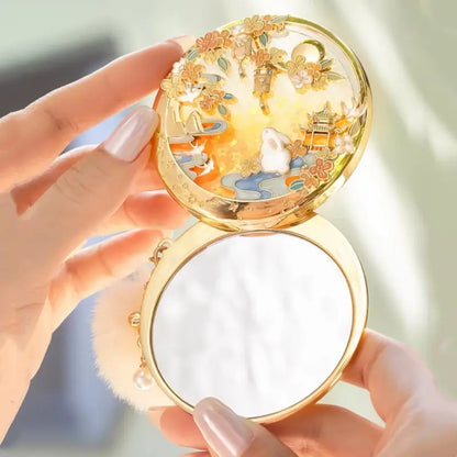 Palace Museum "Moonlit Rabbit & Osmanthus" Liquid Quicksand Compact Mirror