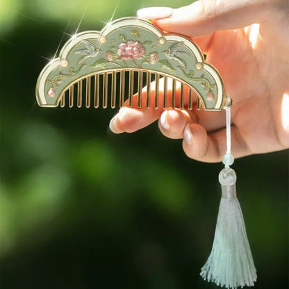 Palace Cultural Innovation "Birds & Blossoms" Metal Mirror & Comb Gift Set