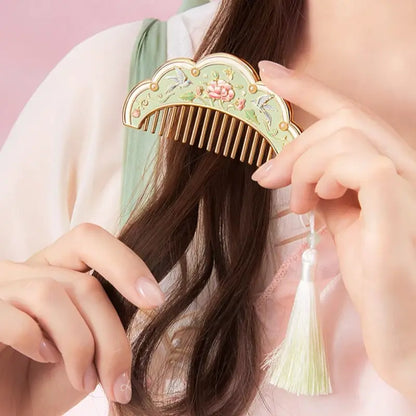 Palace Cultural Innovation "Birds & Blossoms" Metal Mirror & Comb Gift Set