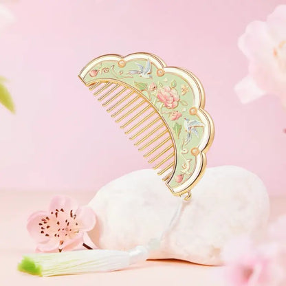 Palace Cultural Innovation "Birds & Blossoms" Metal Mirror & Comb Gift Set