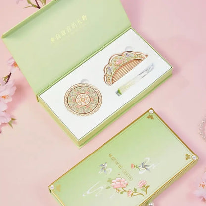 Palace Cultural Innovation "Birds & Blossoms" Metal Mirror & Comb Gift Set