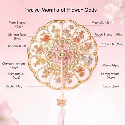 Palace Museum Pocket Mirror - 12 Flowers Goddess Folding Mirror