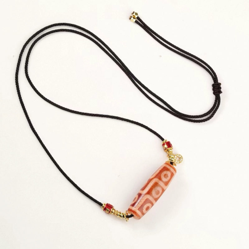 Potala Palace Blessed Red Flesh Nine-Eyed Agate Pendant Necklace