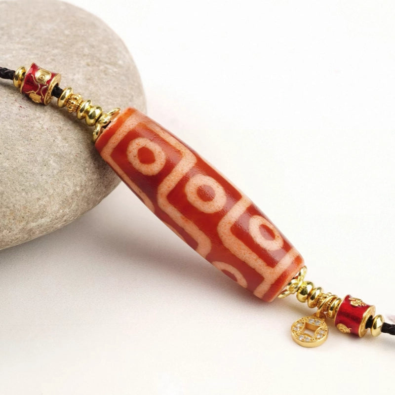 Potala Palace Blessed Red Flesh Nine-Eyed Agate Pendant Necklace