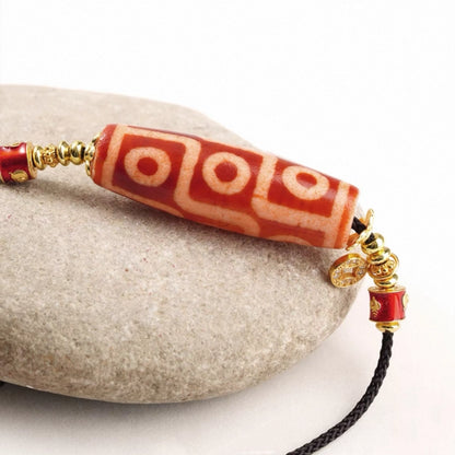 Potala Palace Blessed Red Flesh Nine-Eyed Agate Pendant Necklace