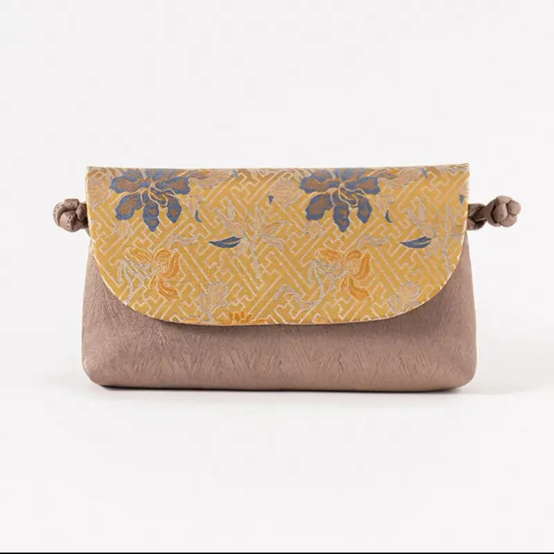 Sac bandoulière et pochette en brocart de soie « Intangible Heritage Song »