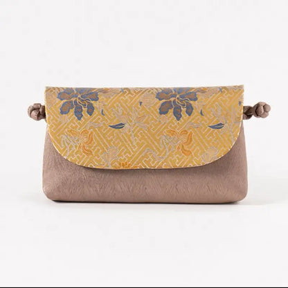 Sac bandoulière et pochette en brocart de soie « Intangible Heritage Song »