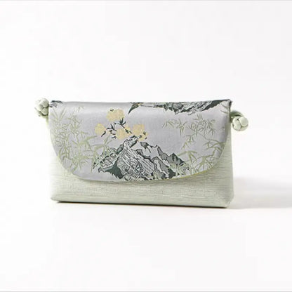 Sac bandoulière et pochette en brocart de soie « Intangible Heritage Song »
