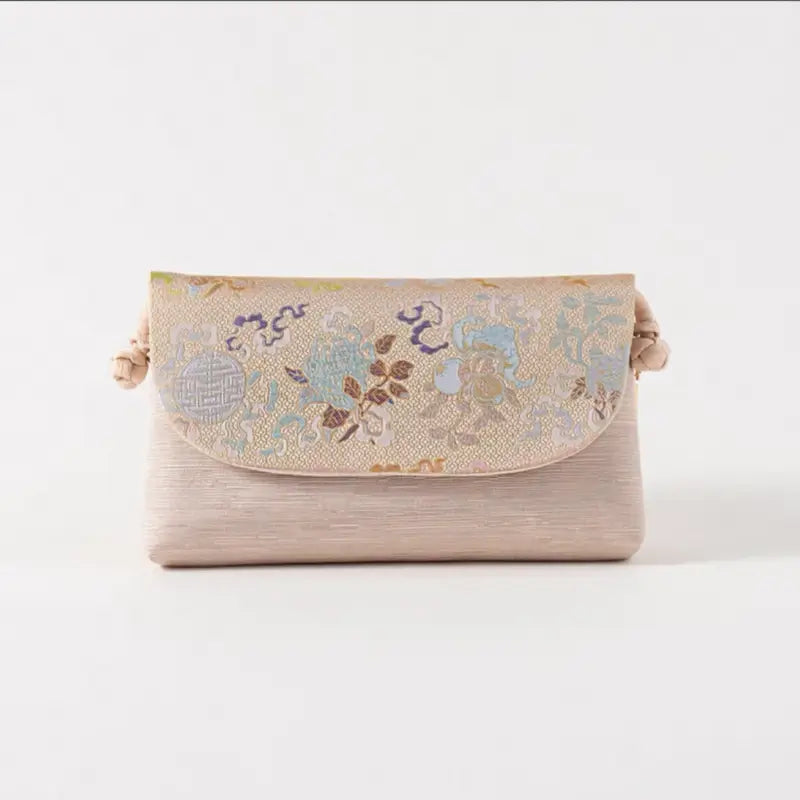 Sac bandoulière et pochette en brocart de soie « Intangible Heritage Song »