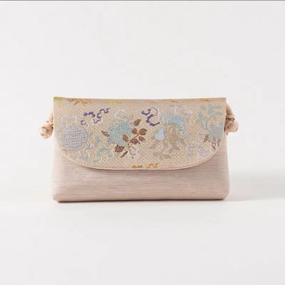 Sac bandoulière et pochette en brocart de soie « Intangible Heritage Song »