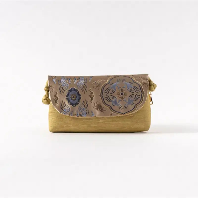 Sac bandoulière et pochette en brocart de soie « Intangible Heritage Song »