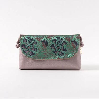 Sac bandoulière et pochette en brocart de soie « Intangible Heritage Song »