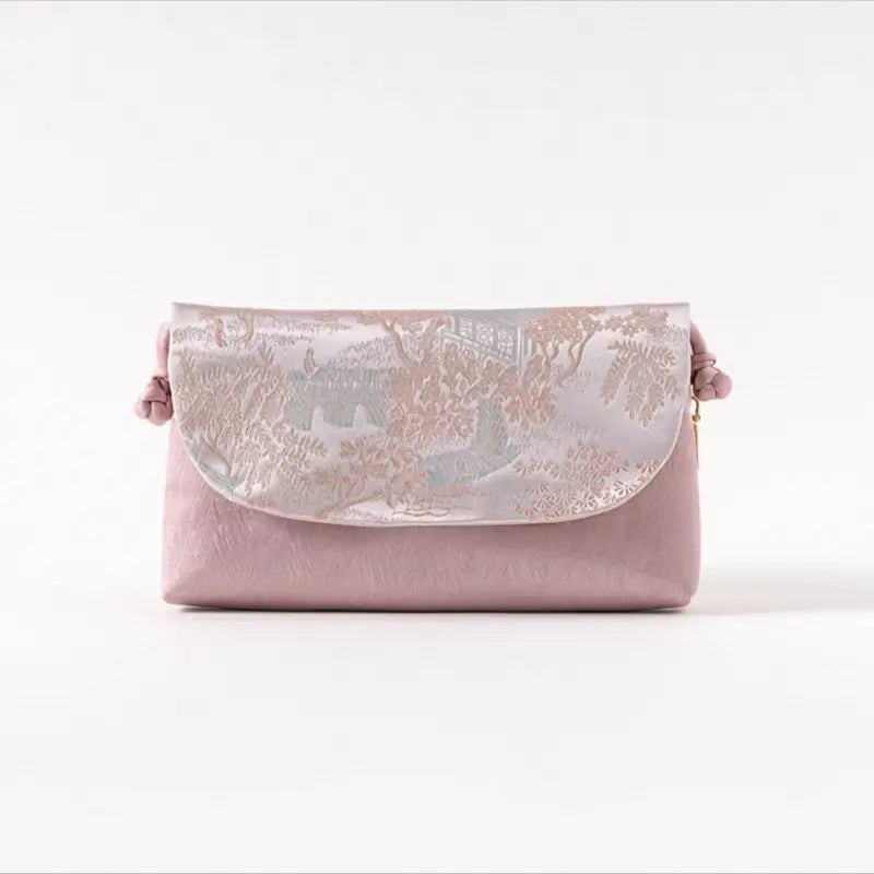Sac bandoulière et pochette en brocart de soie « Intangible Heritage Song »