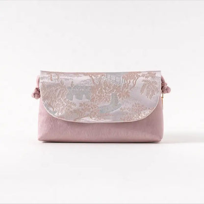 Sac bandoulière et pochette en brocart de soie « Intangible Heritage Song »