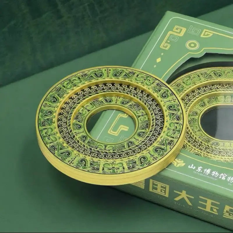 Lu State Large Jade Bi Multi-Layer Metal Fridge Magnet - Shandong Museum Collection