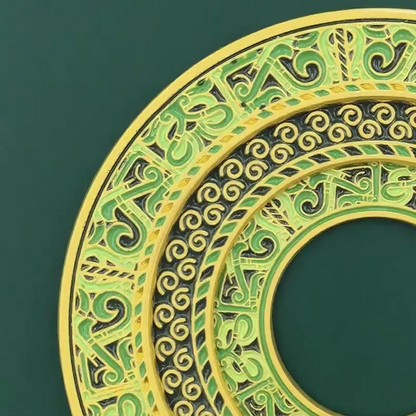 Lu State Large Jade Bi Multi-Layer Metal Fridge Magnet - Shandong Museum Collection