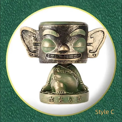 Bronze Shaking-Head Figurine from The Sanxingdui Museum-LuckyCharms.Shop