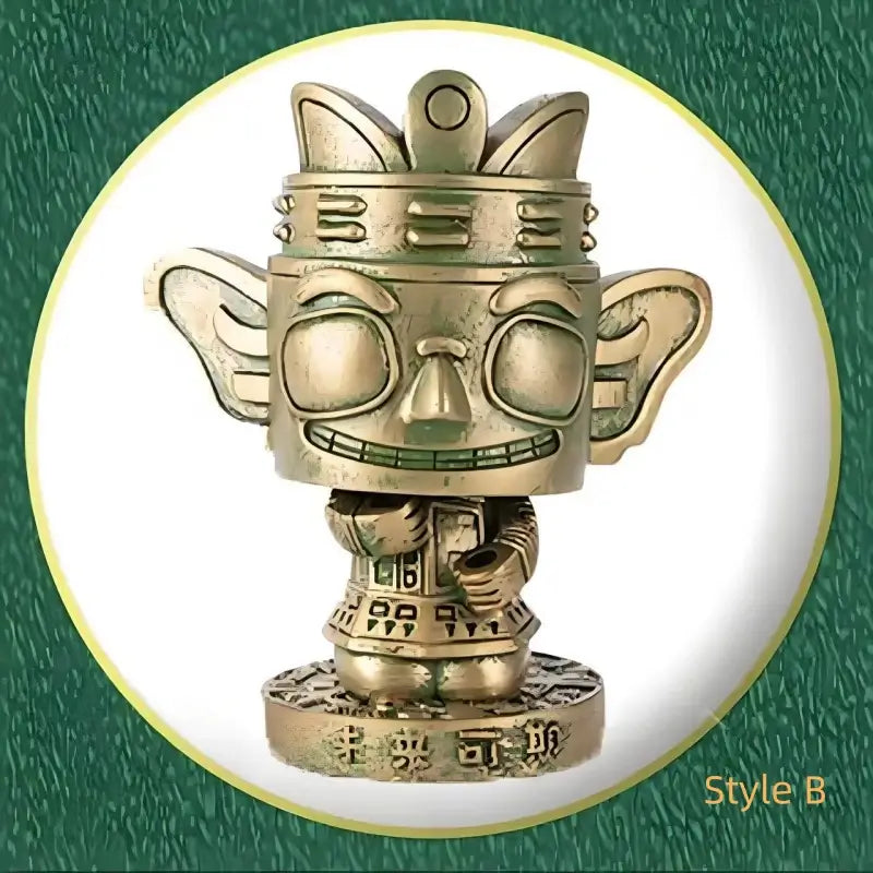 Bronze Shaking-Head Figurine from The Sanxingdui Museum-LuckyCharms.Shop