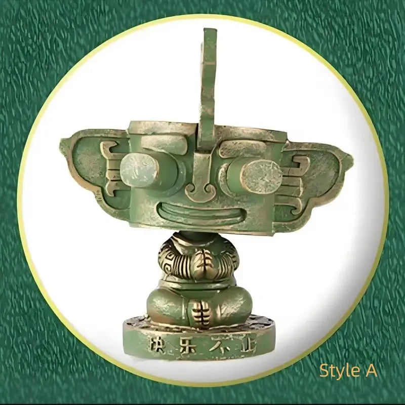 Bronze Shaking-Head Figurine from The Sanxingdui Museum-LuckyCharms.Shop