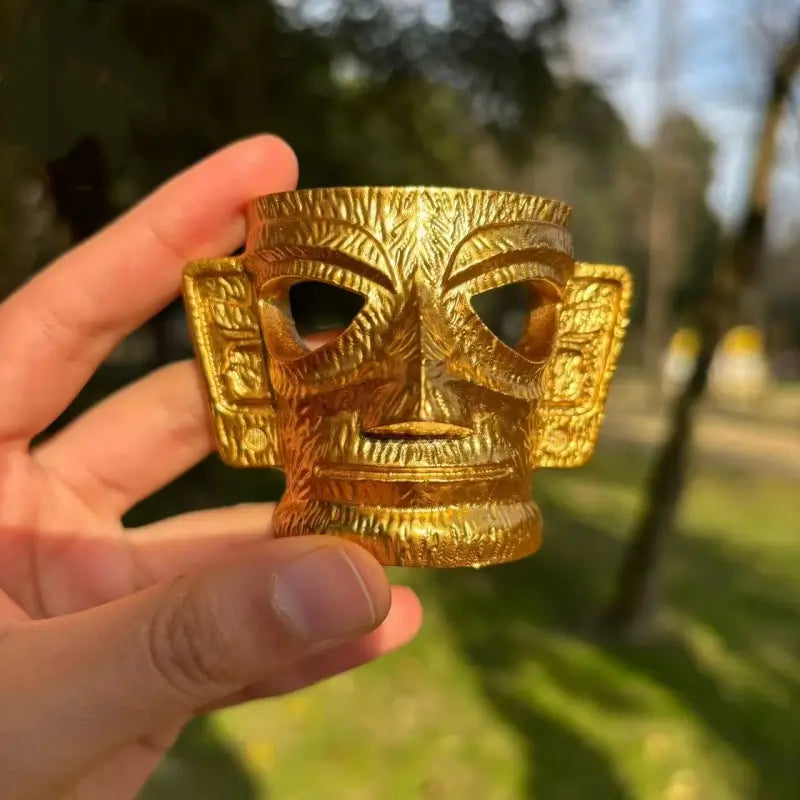 Gold Mask 3D Fridge Magnet from The Sanxingdui Museum-LuckyCharms.Shop
