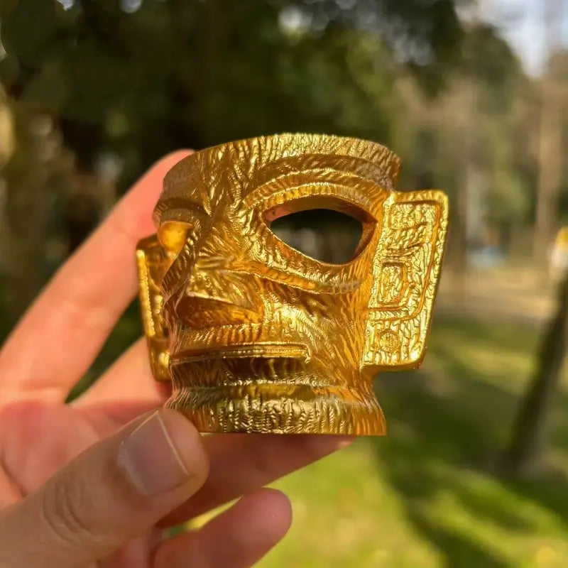Gold Mask 3D Fridge Magnet from The Sanxingdui Museum-LuckyCharms.Shop