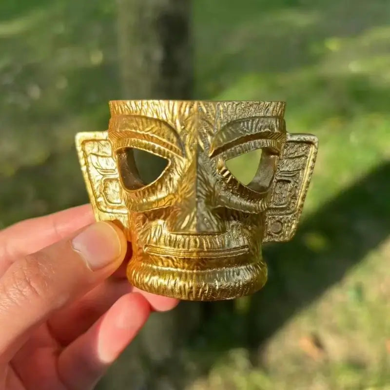 Gold Mask 3D Fridge Magnet from The Sanxingdui Museum-LuckyCharms.Shop
