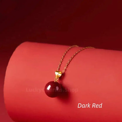 Natural Cinnabar Fortune-Turning Beads Pendant Love & Luck Necklace-LuckyCharms.Shop