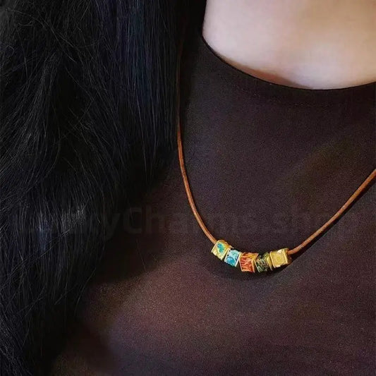 Five Cubic Fortune-Turning Beads WUXING Necklace Wealth Luck Protection Success-LuckyCharms.Shop