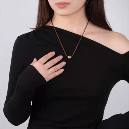 Pendentif Lu Lu Tong en or brillant fragmenté | Collier en cordon de cuir pour femme, 4 styles