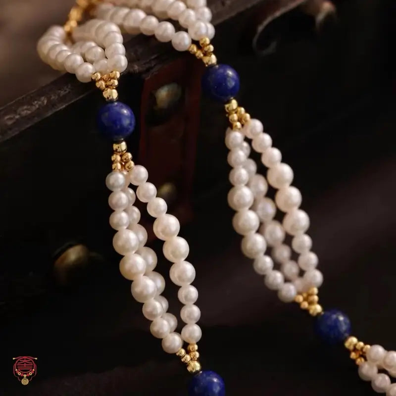 Natural Lapis Lazuli & Multi-Strand Twisted Freshwater Pearl Set