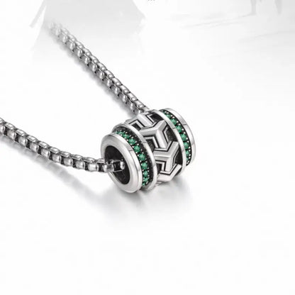 Pendentif Lu Lu Tong en argent sterling 925, motif armure montagneuse | Collier pour homme avec chaîne à maillons en acier haute dureté