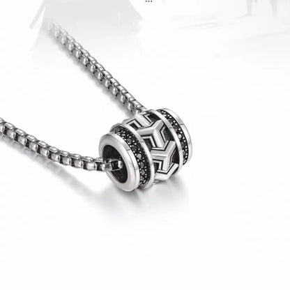 Pendentif Lu Lu Tong en argent sterling 925, motif armure montagneuse | Collier pour homme avec chaîne à maillons en acier haute dureté